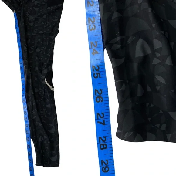 Sweaty Betty Zero Gravity Leggings Size M Black Gray Print Mesh Knee - Picture 5 of 10